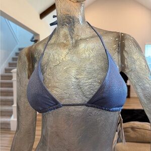 Jessica Simpson Blue Halter Bikini Top